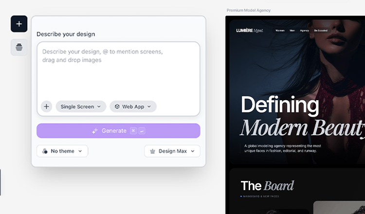 AI landing page generator creating pages from text and image prompts