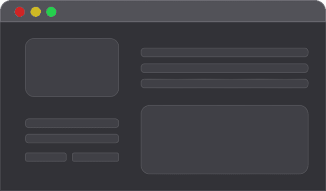 Example wireframe showing Komposo's design template structure